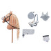 Hobby Horse Steckenpferd +Trense Zügel + Halfter Set + Fliegenhaube + Decke und Pferdepass