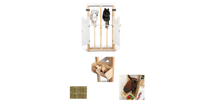 Zubehör Hobby Horse Stall Pferdestall für zwei Steckenpferde 